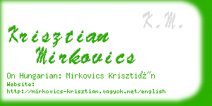 krisztian mirkovics business card